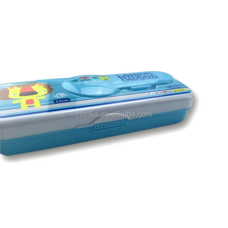 
new design boy and girl plastic pencil case with scissor 