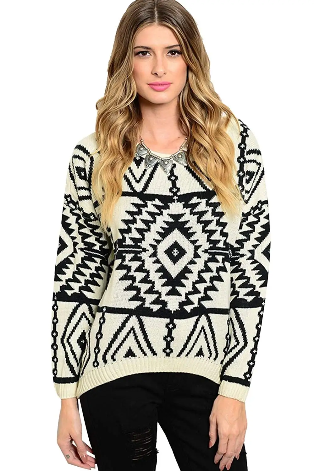 tribal print sweater women's