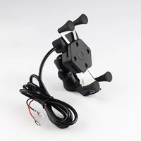 

Universal Motorcycle Bike Handlebar Mounted Mobile Phone Holder With Usb Charger For 3.5-6 Inch Cell Phone