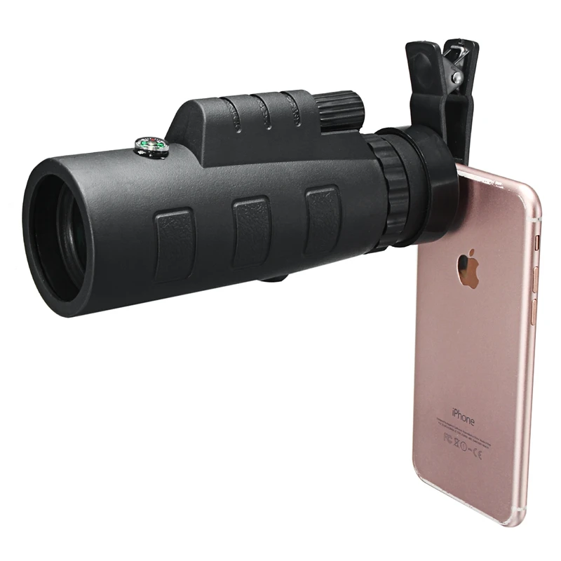 

40X60 HD Camping Hiking Monocular Telescope Phone Lens Kit For Compass Optical Prism Universal Clip On for Samsung Xiaomi iPhone