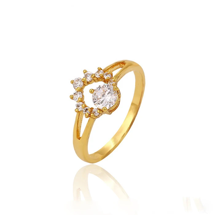 

13314 xuping 24K Gold Princess Cut engagement ring diamond jewellery