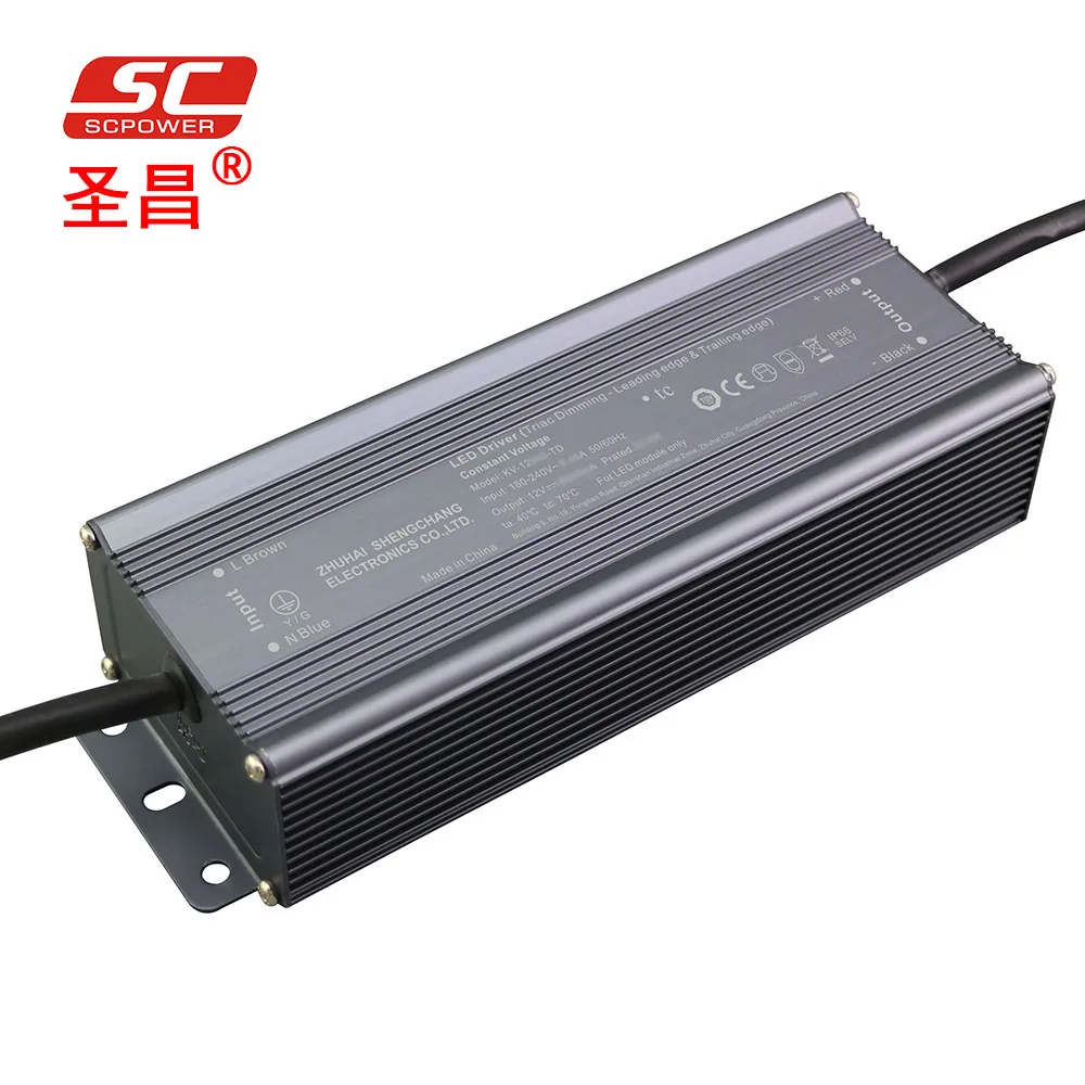 12V/24V led strip 150W Triac LED power supply suitable for Lutron dimmer and systems for led strip light using