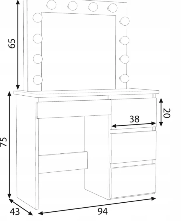 
Bedroom Furniture Vanity Modern Dressing Table With Mirror 