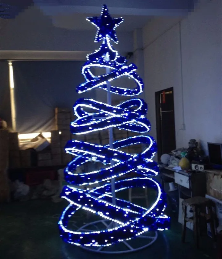 Outdoor Decoration Of Led Christmas Blue Spiral Tree - Buy Christmas