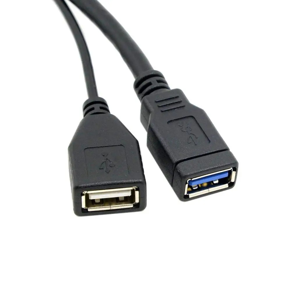 
USB 3.0 Male to Dual USB Female Extra Power Data Y Extension Cable for 2.5