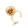 Cute Christmas Gift Baby Angel Ring Gold Ring with Colored Chime Ball Mexican Bola Party Ring