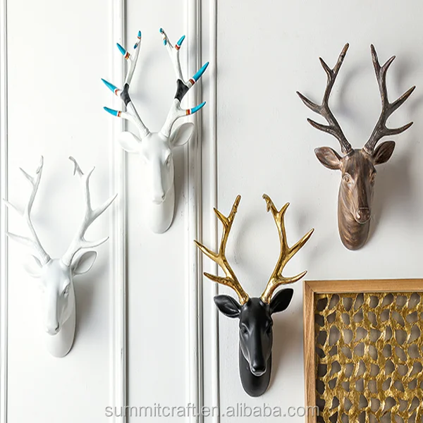 3d Resin Deer Head Indoor Wall Decoration