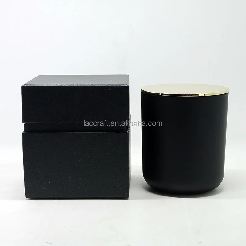 Classic Matte Black Candle Jar Daily Decorative Glass Candle Jar With