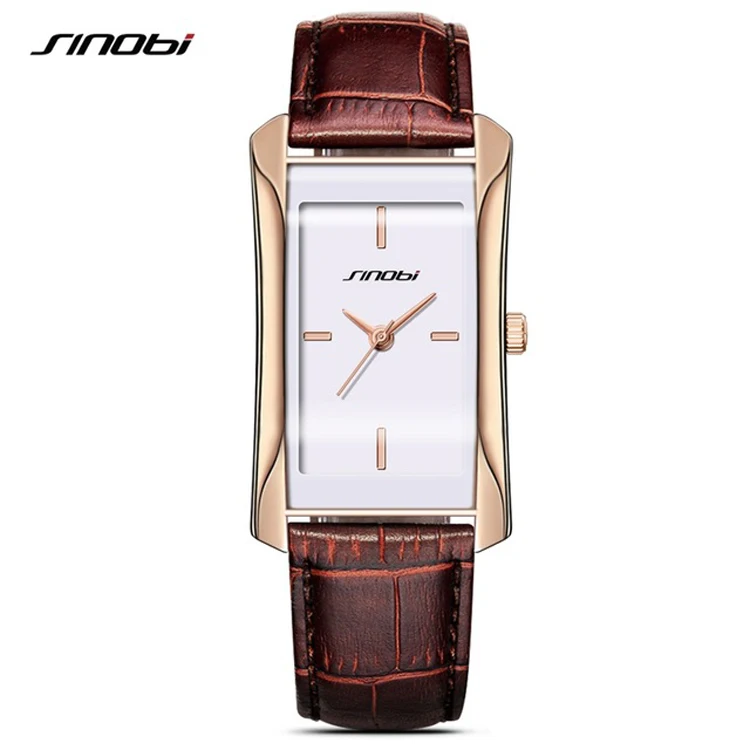 

8179 L SINOBI Gold Women Watches 2017 Business Fashion Clock Leather Band Elegant Quartz-Watch For Ladies