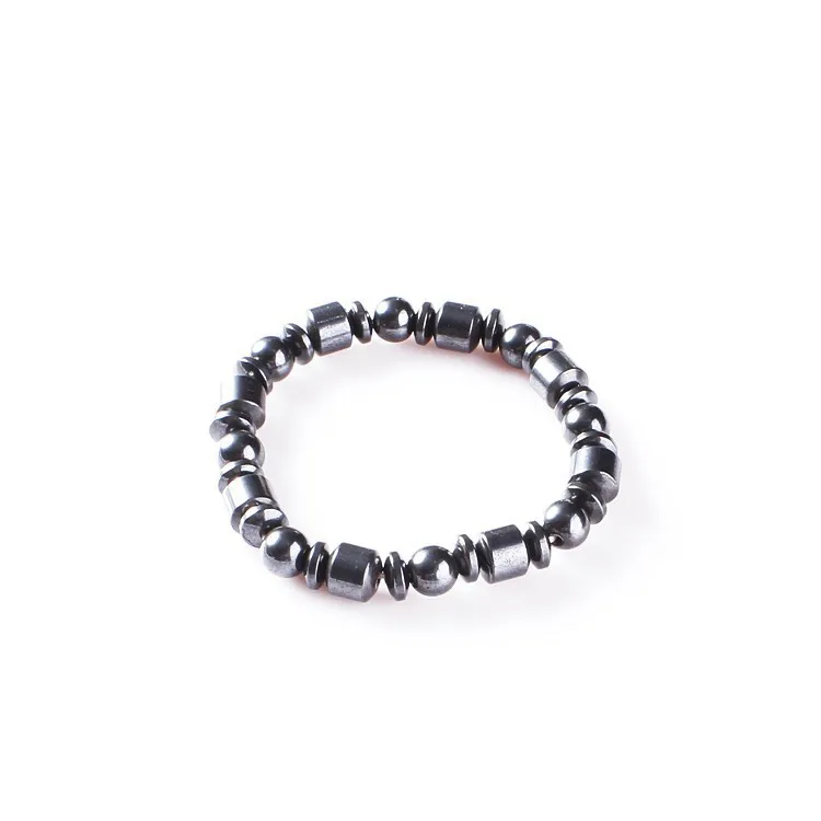 YWMT 2019 Promotion Lava Seed Beaded Black Gallstone Elastic Magnetic Magnet Bracelet Bio Lifetrons Therapy Health Bracelet Men