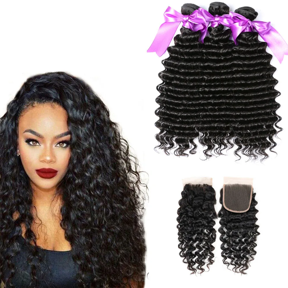 

Top 10A Remy Hair Bundles With Closure 3 Bundles With 1pc 4*4 Lace Closure Per Lot Factory Direct Sale Wholesale Price, N/a