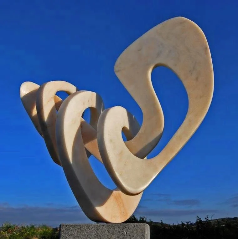 
custom modern outdoor black marble stone abstract art carving sculpture 