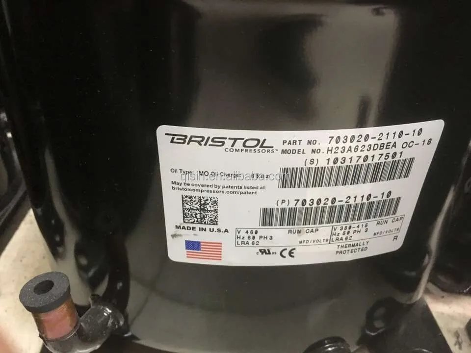 Bristol Reciprocating Air Conditioner Compressors H23a353dbea H23a383dbea H23a423dbea