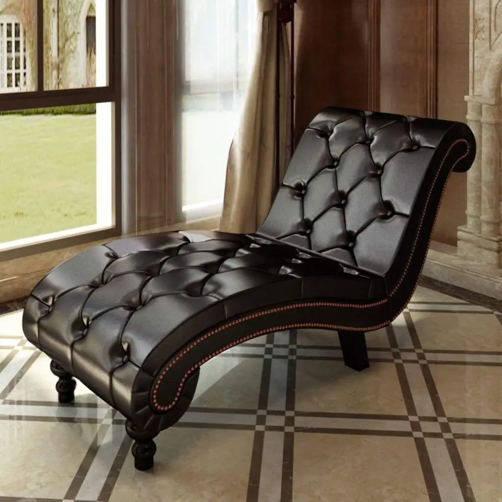 Buy Indoor Recliner Sofa Chesterfield Brown Chaise Lounge Button Tufted