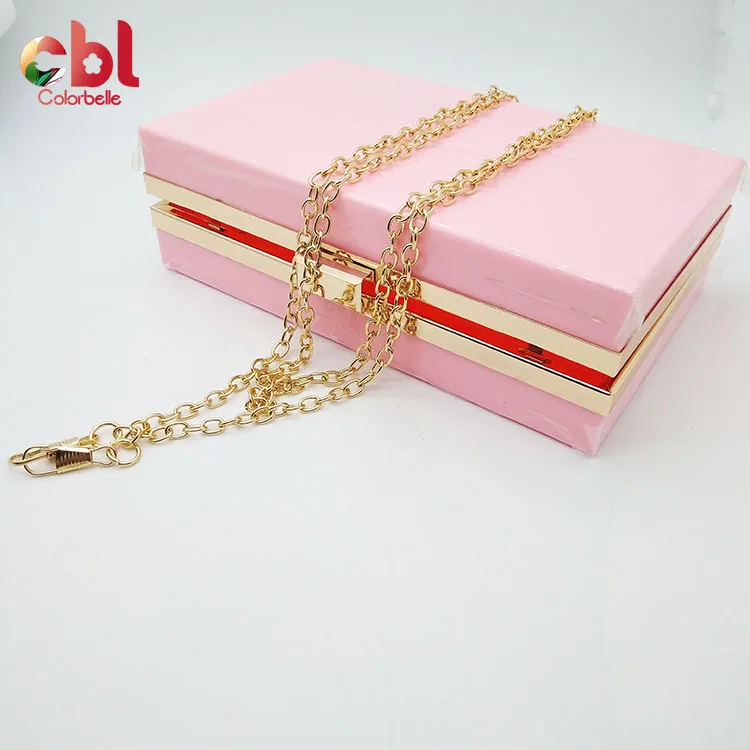 

2020 new fashion beautiful pink color acrylic clutch bag evening bag for women in stock