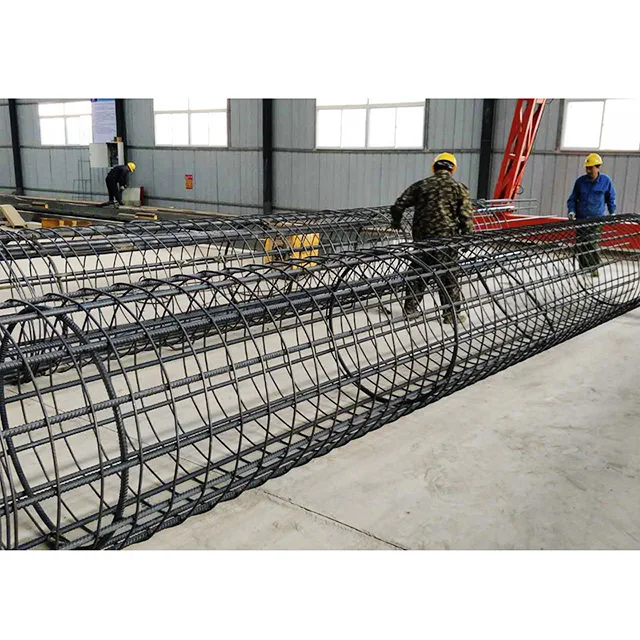 
Fully automatic cylindrical pile cage making / welding/assembling machine with variable pitch welded spiral wrap 