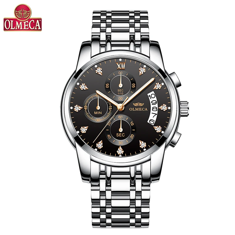 

Gold Watch Luxury Diamond Dial For Men Quartz Wrist Watch Stock Chronograph Ralogio Masculino Watches