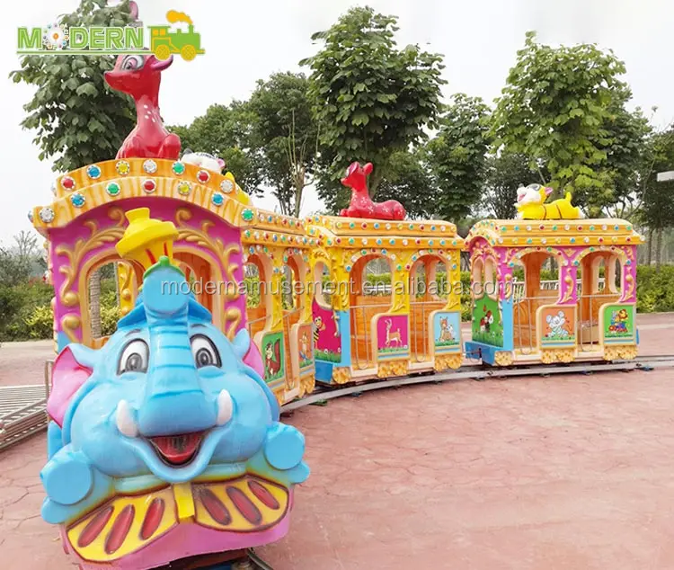 Best quality outdoor amusement machines mini electric kids track road train