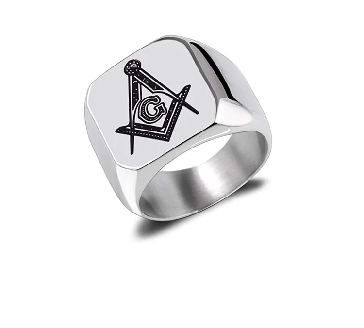 size 12 Freemason Stainless Steel Ring 