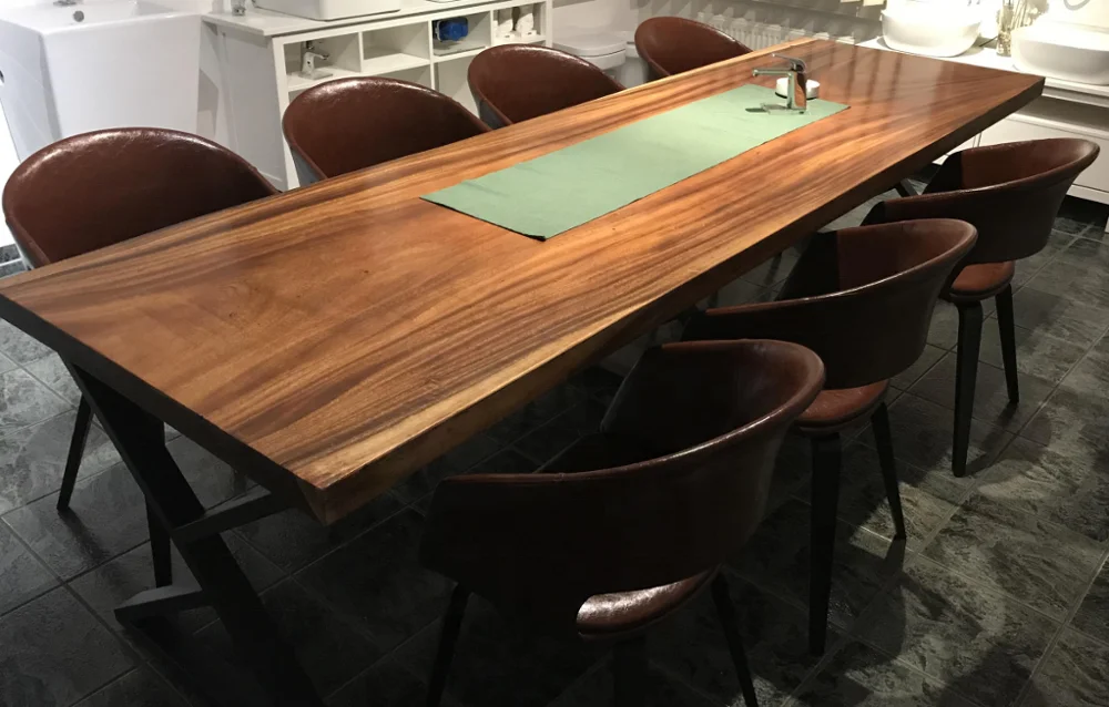 Antique Design Walnut Wood River Table Clear Epoxy Resin Wood Table