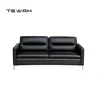 Promotion low price simple design foam sheet 3 seater black leather sofa