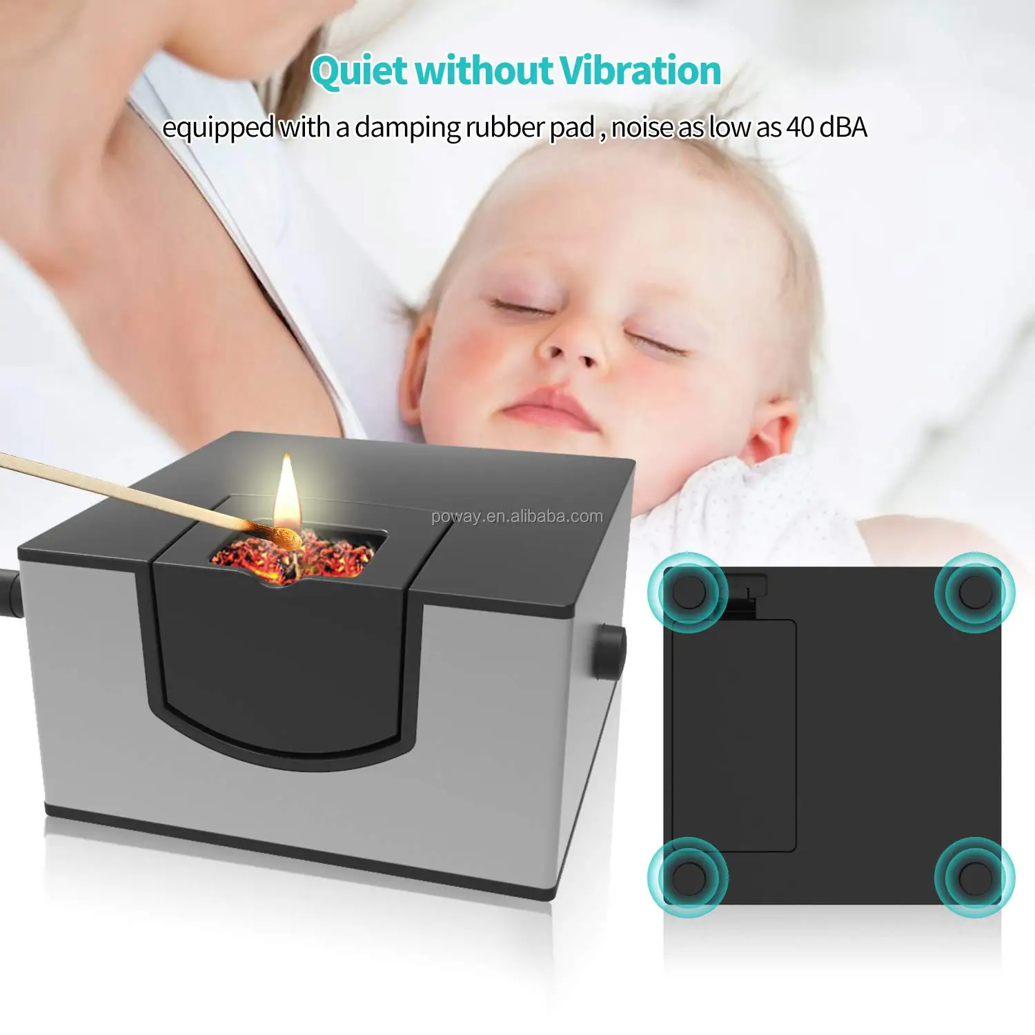 
Poway Portable Mini Smoke Machine 2*AA 3V Battery 1.2W Food Smoking Gun for Home Cooking and Outdoor BBQ (Silver) 