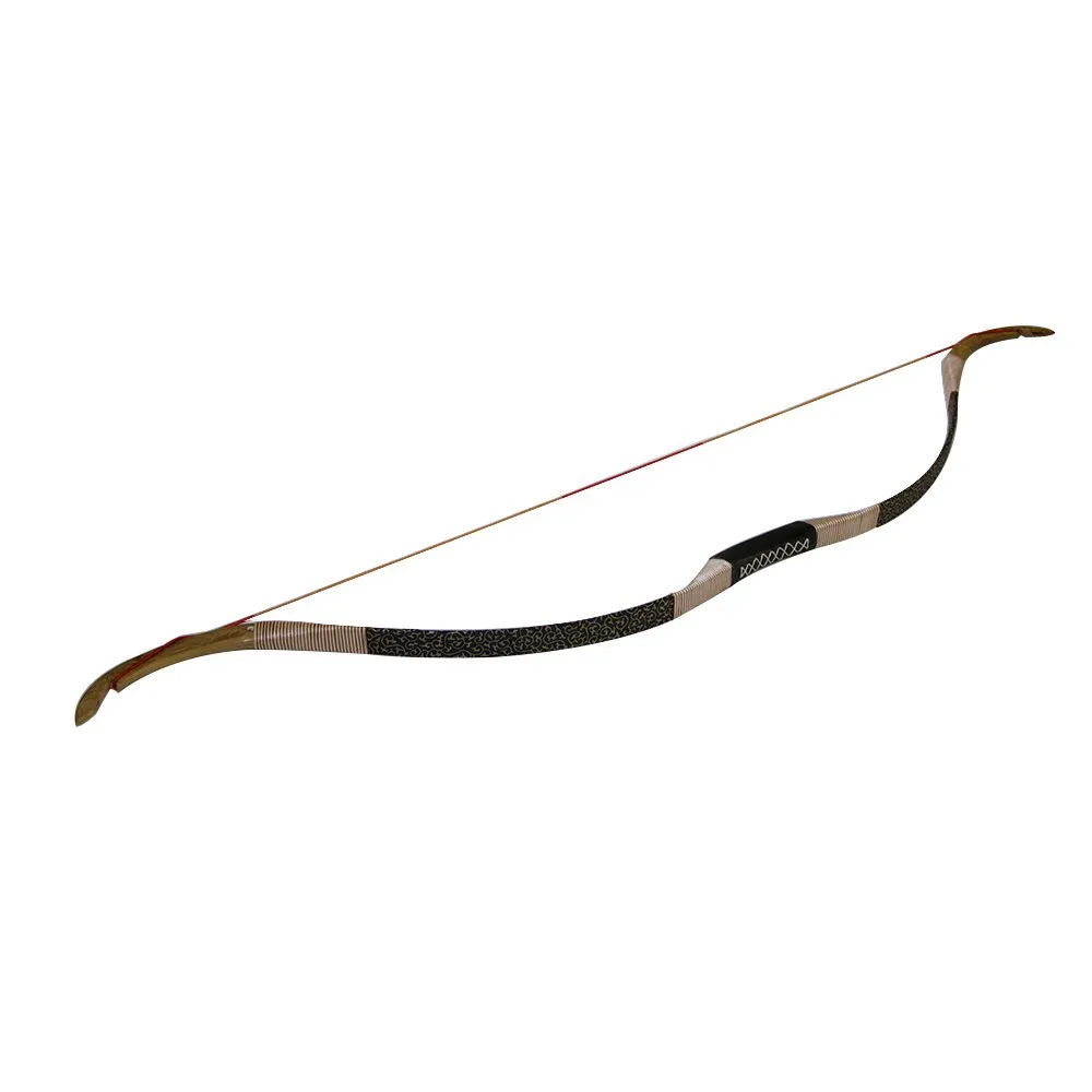 

30-50lbs TOPARCHERY hunting archery traditional bow Xi'an Han Dynasty short bow horse wooden bow, As the picture