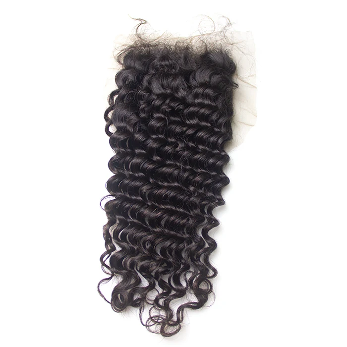 

100% Unprocessed Top Grade Virgin Wholesale peruvian/indian/brazilian Malaysian Hair With Closure, Natural color #1b