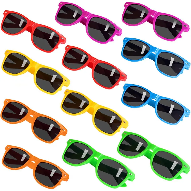 

12 Pack Party Sunglasses for Kids with UV400 Protection Eyewear Neon Boys Girls Sunglasses For Birthday Party Outdoor Activity