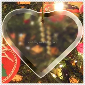  Wholesale  Glass Blank  Heart Ornaments  With Beveled Edge 