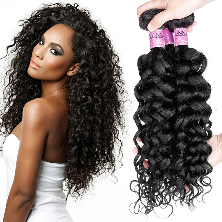 

Aliexpress virgin hair italian curly brazilian hair bundle, Natural color #1b