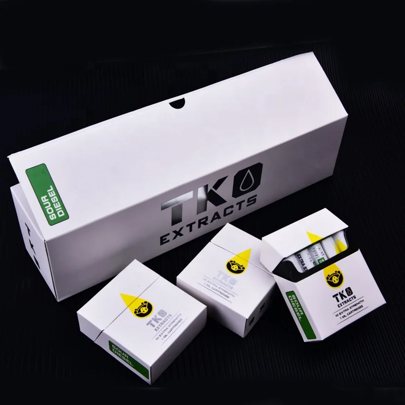 

0.8ml TKO Cartridges 1ml Ceramic Vape Cartridge Packaging TKO Extracts Dab Pen Wax Vaporizer 510 Thread Battery Atomizer
