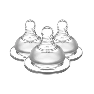 Image of Soft BPA free silicone baby nipples for feeding bottles