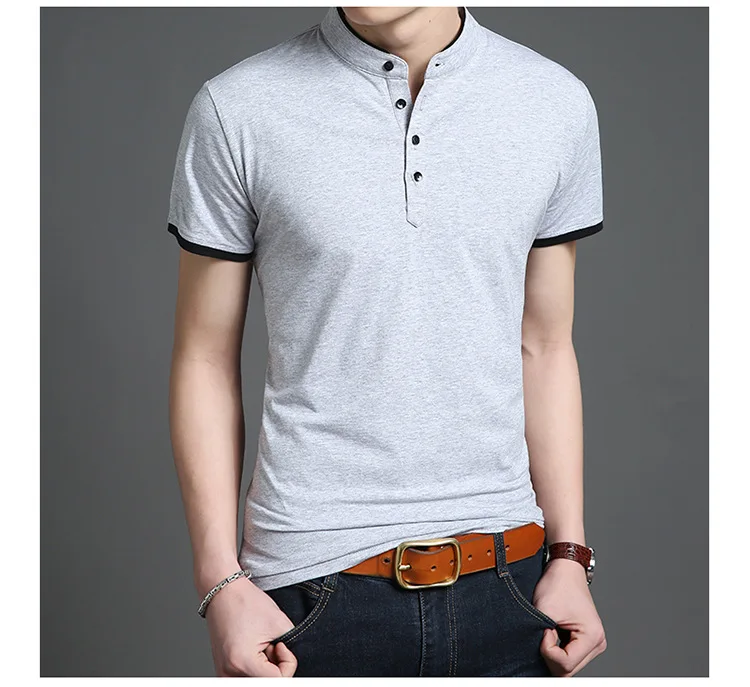 New Design Plain Stylish Button Up Office T Shirts Mens Polo T Shits ...