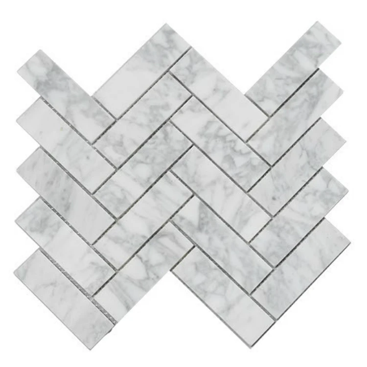 carrara brick marble backsplash tiles mosaic