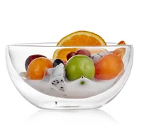 

Containers for kitchen Double wall glass fruit sugar salad bowls