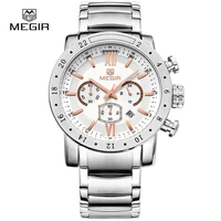 

MEGIR 3008 G stainless steel Luxury Brand Megir Men Watches Quartz Watches Chronograph Famous Brand Watches