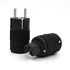High Quality Rhodium Plated EU Power Plug HiFi Schuko European AC Connectors For DIY power socket Cable