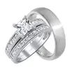 His and Her Wedding Ring Set Matching Bands for Him and Her