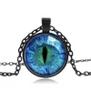Newest Vintage Cabochon Tibetan Silver Glass lizard eye Chain Pendant Necklace