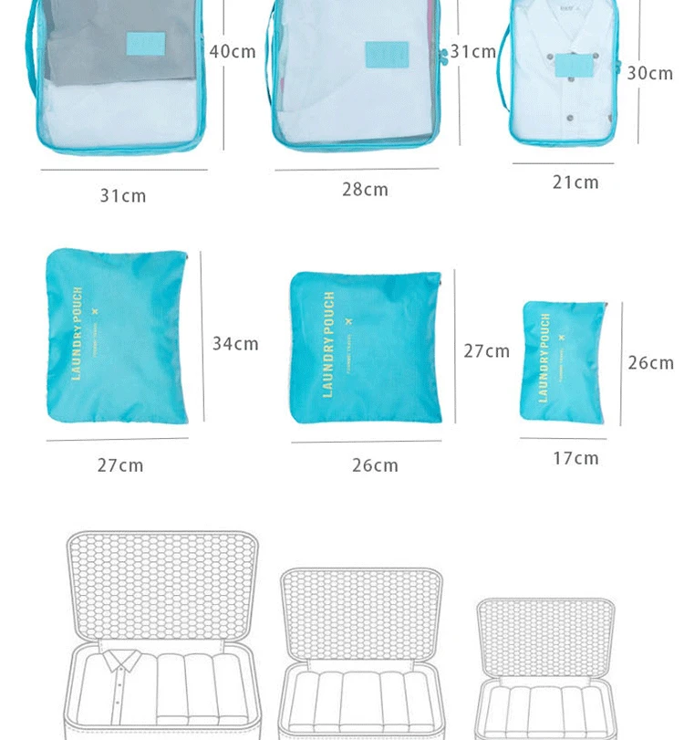 6 set packing cubes