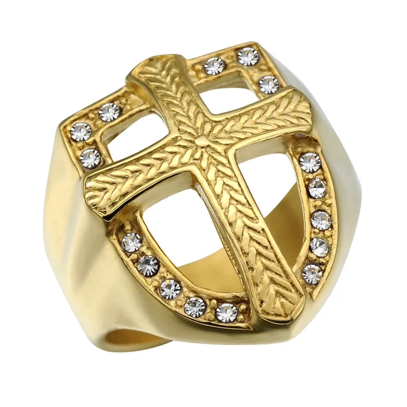 

Ally Express Cheap Stainless Steel Ring Wholesale Jesus Cross Ring, Gold