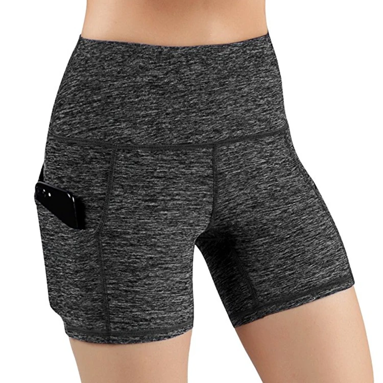 

Women's High Waist Out Pocket Yoga Shorts Pants Tummy Control Workout Running 4 Way Stretch Yoga Shorts, Customized