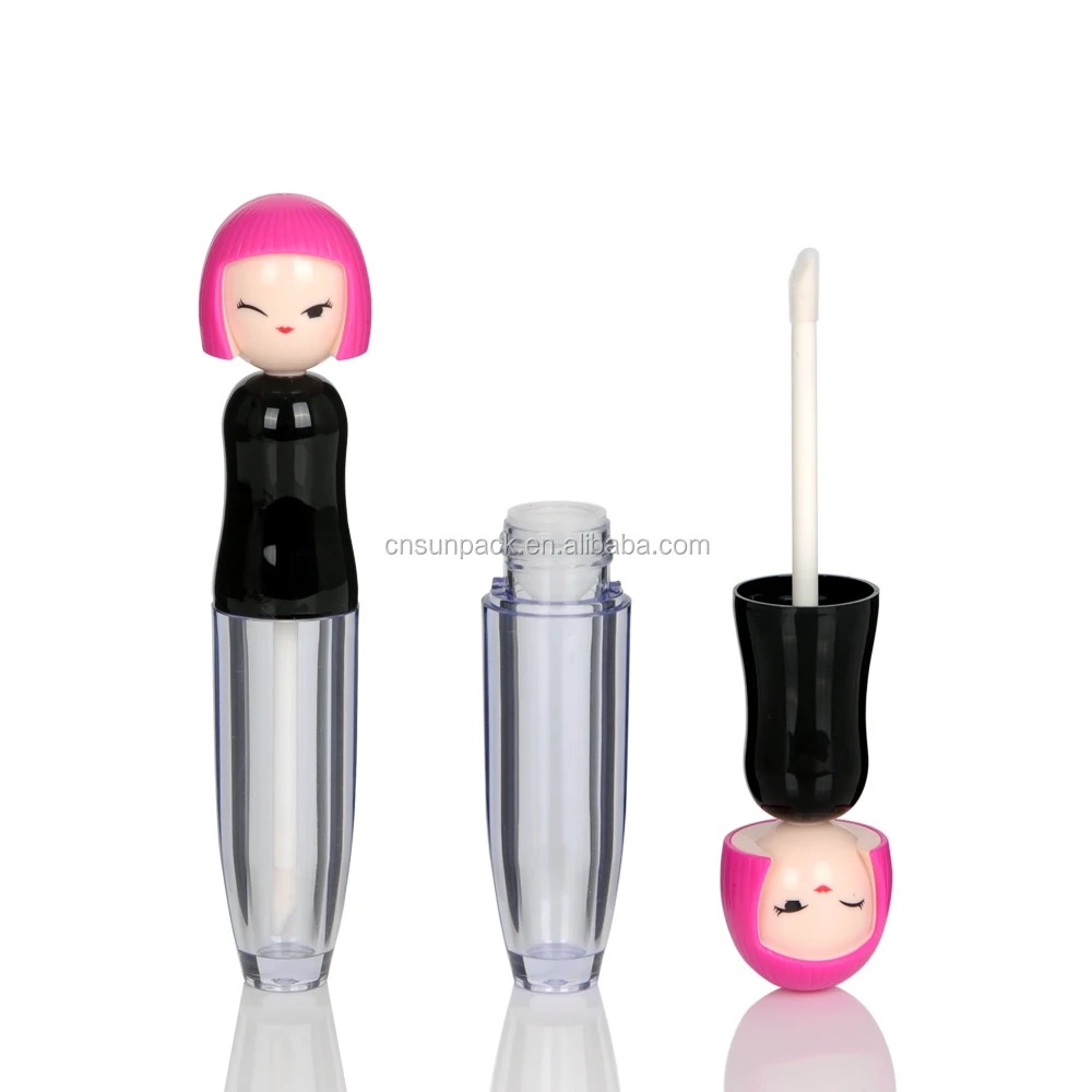 Short Cute Girl Custom Lip Gloss Tube Container Unique Design Packaging