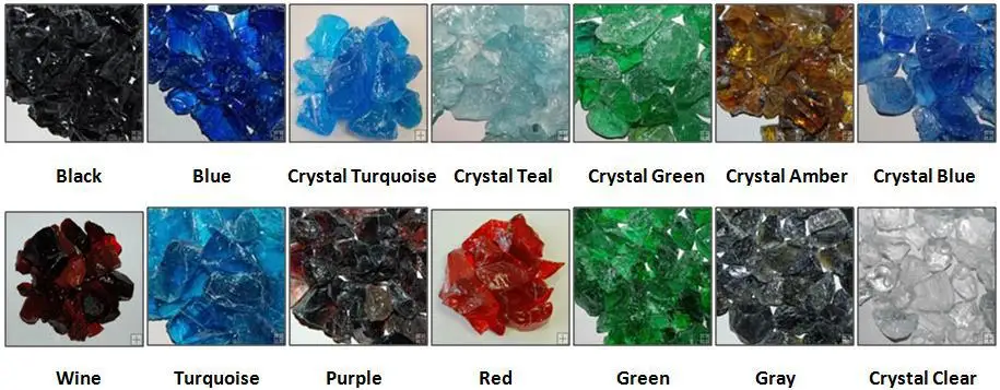 Colored Crushed Glass Rocks For Fire Pit Decoration And Garden