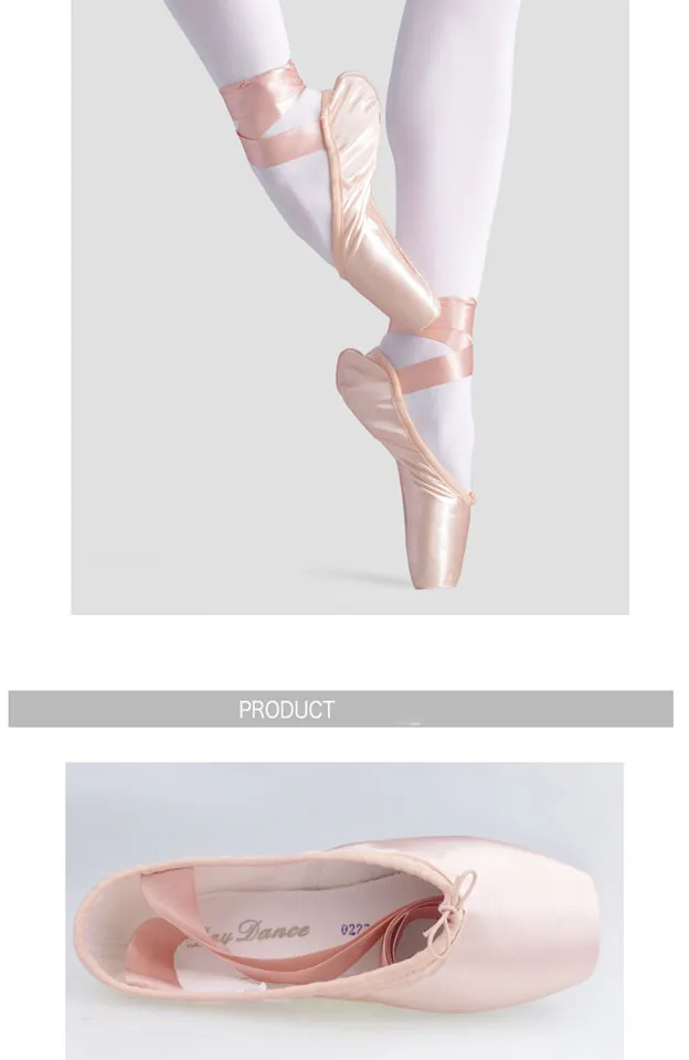 Ballet Pointe Shoes Adult Women Professional Satin Ballet Dance Shoes