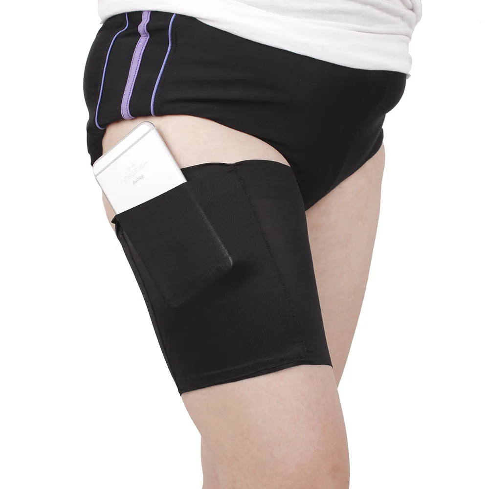 

Women's Anti Chafing Thigh Bands With Pocket, Black;skin