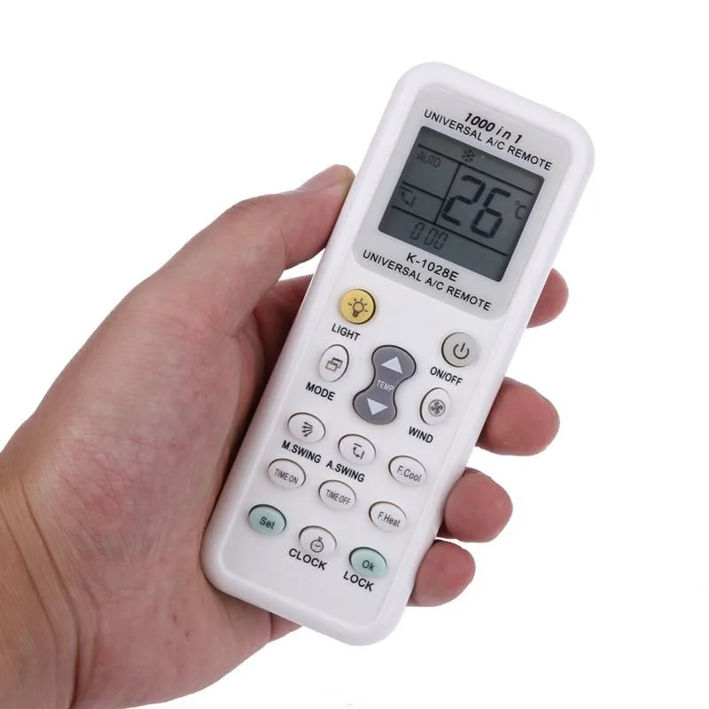 

1028E A/C Air Conditioner Universal Remote Controller LCD Screen Low Power Consumption Air Conditioning Remote Control P0108-1, White