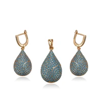 

64201 Xuping turkish jewelry set factory direct price new products noble waterdrop gold jewelry set