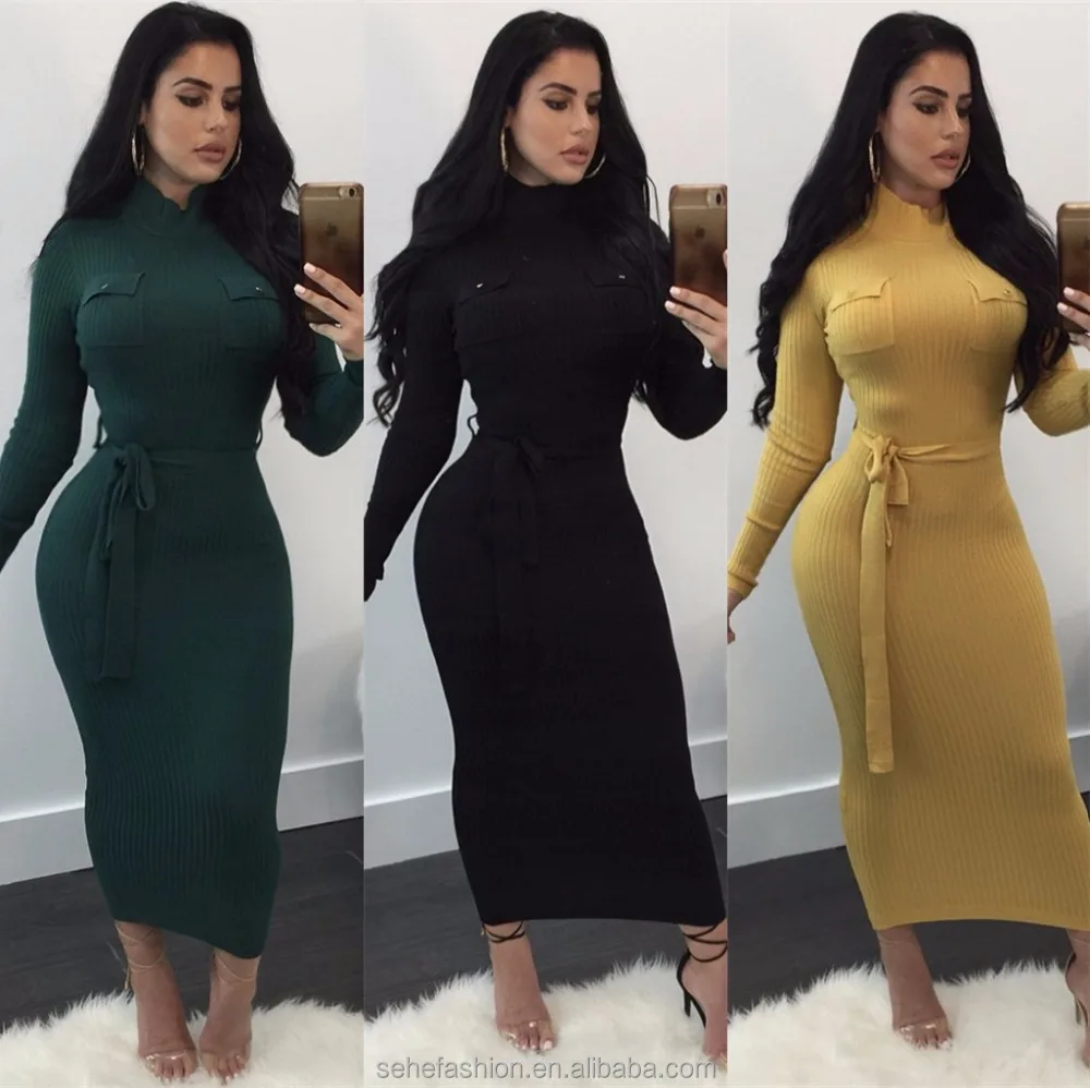 

1018-YC3 readymade ladies slim fashion maxi dress wholesale